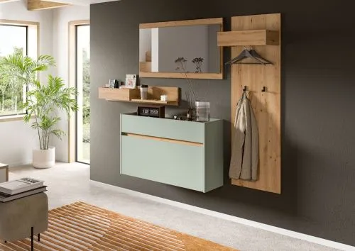 Garderoben-Set Drive | Salbei / Artisan Oak | 4-teilig