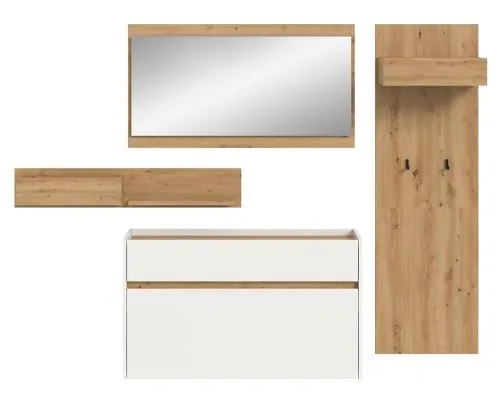 Garderoben-Set Drive | weiß / Artisan Oak | 4-teilig