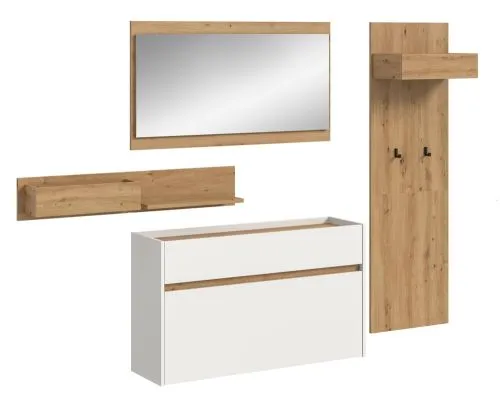 Garderoben-Set Drive | weiß / Artisan Oak | 4-teilig ohne Beleuchtung