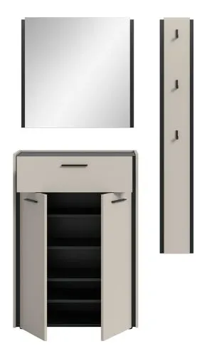 Garderoben-Set Emil 1 | Kaschmir / schwarz | 3-teilig