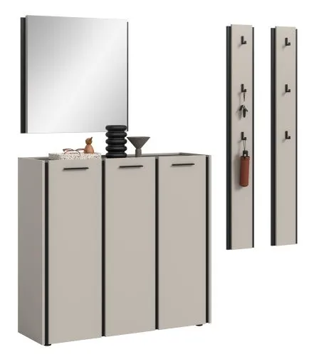 Garderoben-Set Emil 2 | Kaschmir / schwarz | 4-teilig