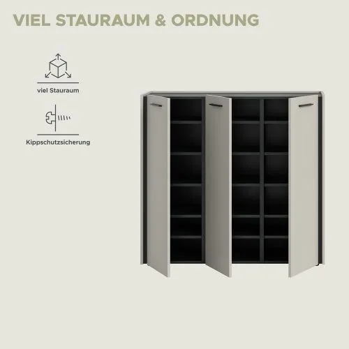 Garderoben-Set Emil 2 | Kaschmir / schwarz | 4-teilig