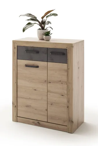 Garderoben Set Incata | Balkeneiche / Oxid grau | 5-teilig