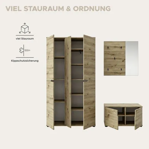 Garderoben-Set Keno 2 | Artisan Eiche | 3-teilig