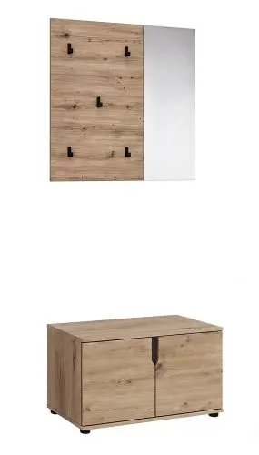Garderoben-Set Keno | Artisan Eiche | 2-teilig mit Sitzkissen