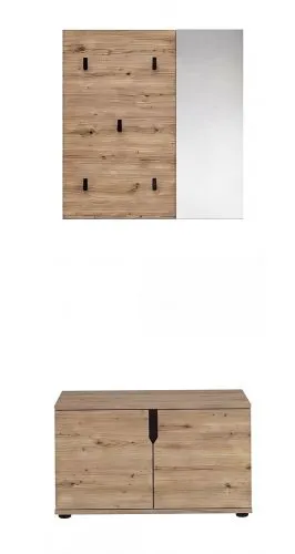 Garderoben-Set Keno | Artisan Eiche | 2-teilig mit Sitzkissen