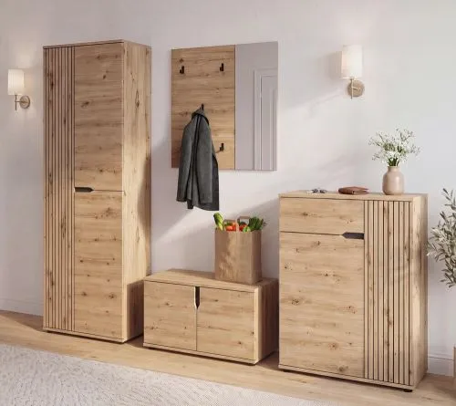 Garderoben-Set Keno | Artisan Eiche | 2-teilig ohne Sitzkissen