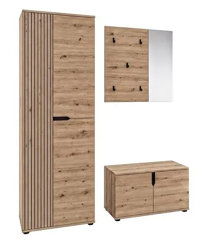 Garderoben-Set Keno | Artisan Eiche | 3-teilig ohne Sitzkissen