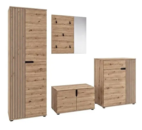 Garderoben-Set Keno | Artisan Eiche | 4-teilig ohne Sitzkissen