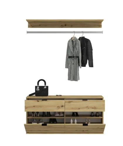 Garderoben Set Projekt X | Artisan Eiche / Spiegeltüren | 3-teilig