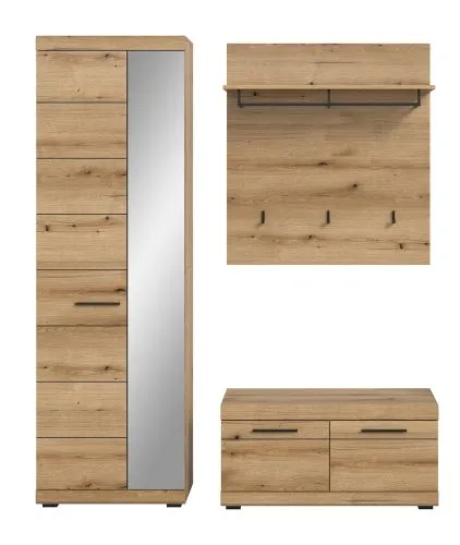Garderoben-Set Scout | Evoke Oak | 3-teilig | ohne Sitzkissen