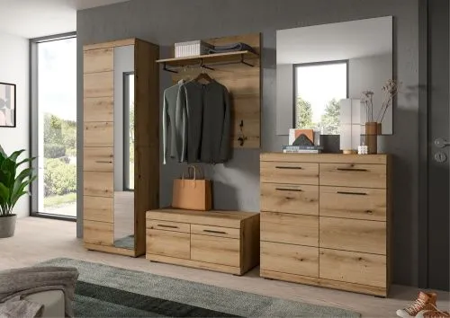 Garderoben-Set Scout | Evoke Oak | 4-teilig mit Sitzkissen