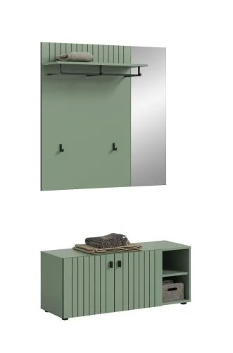 Garderoben-Set Station 3 | Smoke Green | 2-teilig | ohne Sitzkissen