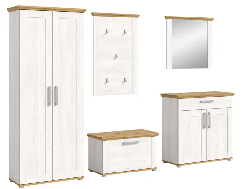 Garderoben-Set Verona | Lärche Sibiu / Eiche | 5-teilig ohne Kissen
