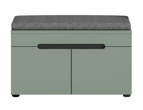 Garderobenbank Canu inkl. Sitzkissen | Basalt grau / Smoke Green