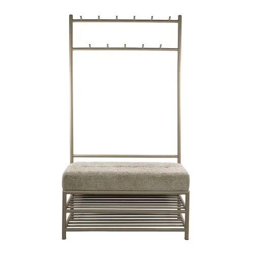 Garderobenbank Shio | 11 Haken | mit Sitzfunktion | beige