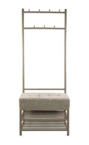 Garderobenbank Shio | 7 Haken | mit Sitzfunktion | beige