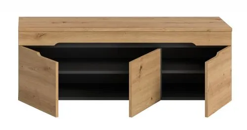 Garderobenbank Sitzbank Canu 1 | Basalt grau /Artisan Eiche
