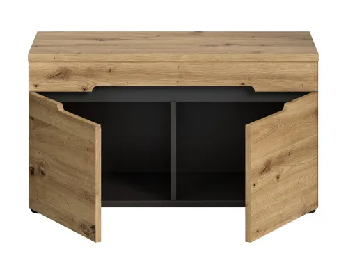 Garderobenbank Sitzbank Canu | grau /Artisan Eiche