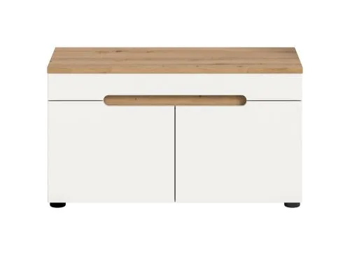 Garderobenbank Sitzbank Canu | Weiß / Artisan Eiche