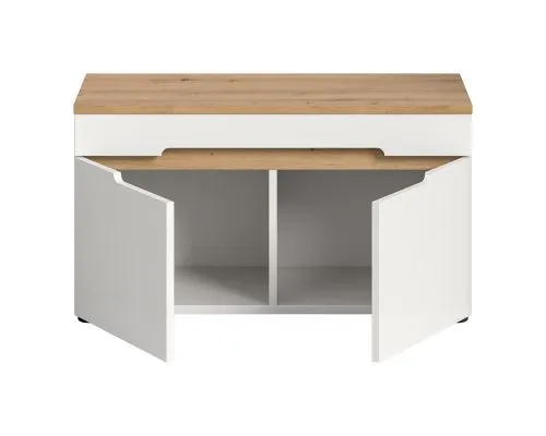 Garderobenbank Sitzbank Canu | Weiß / Artisan Eiche