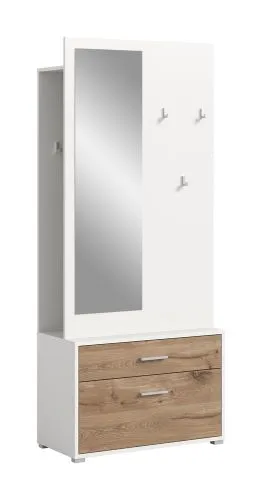 Garderobenkombination Kompaktgarderobe Polo 2 | weiß / Nox Oak