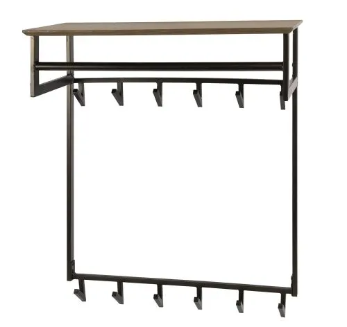 Garderobenpaneel Brika | 12 Haken | Bronze / Drift brown