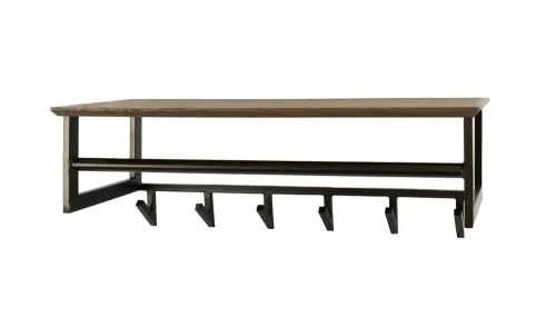Garderobenpaneel Brika | 6 Haken | Metall | Bronze / Drift brown