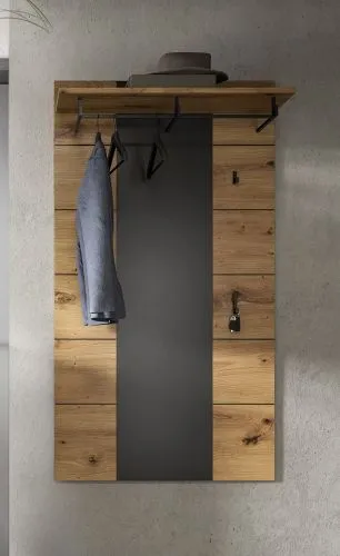 Garderobenpaneel Canu 2 | Artisan / Basalt grau