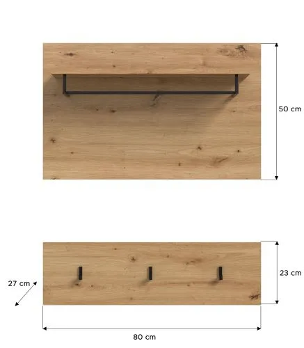Garderobenpaneel Canu | Artisan Eiche