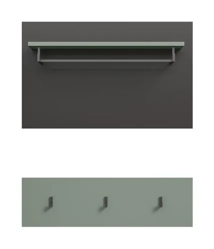 Garderobenpaneel Canu | Smoke Green / Basalt grau