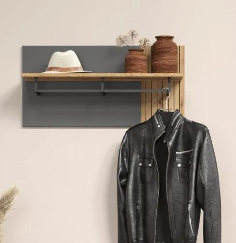 Garderobenpaneel Esteban | Anthrazit / Coast Evoke Oak