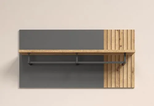 Garderobenpaneel Esteban | Anthrazit / Coast Evoke Oak