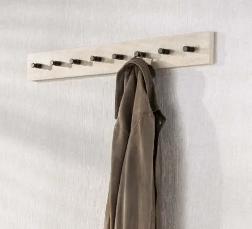 Garderobenpaneel Pula | 8 Haken | Keramik travertin