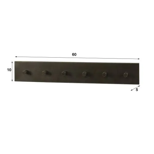 Garderobenpaneel Stamp | 6 Haken | Metall | Bronze