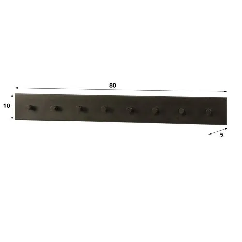 Garderobenpaneel Stamp | 8 Haken | Metall | Bronze