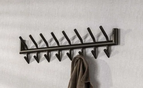 Garderobenpaneel Torino | 2x6 Haken | Stahl | Bronze