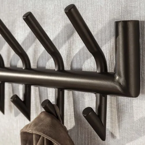 Garderobenpaneel Torino | 2x6 Haken | Stahl | Bronze