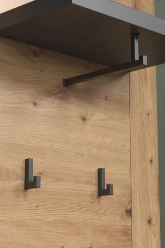 Garderobenpaneel Wandgarderobe Follow | Artisan Eiche / Matera grau