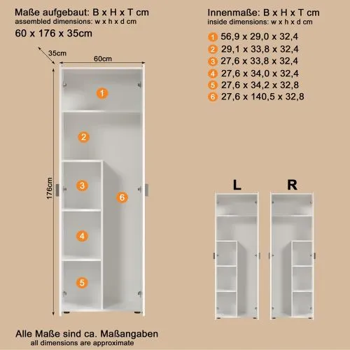 Garderobenschrank Basics | weiß