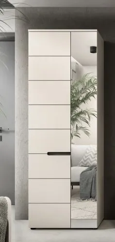 Garderobenschrank Canu | Kaschmir / Basalt grau