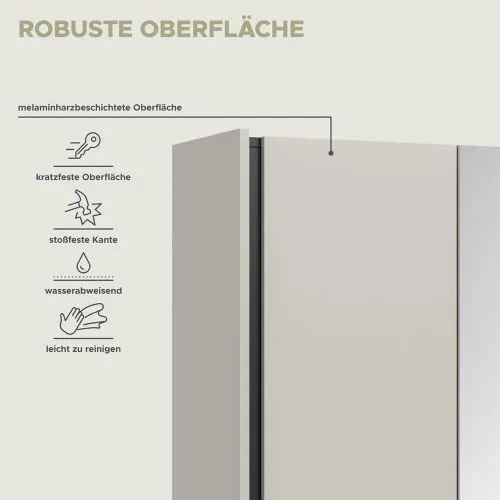 Garderobenschrank Emil | Kaschmir / schwarz