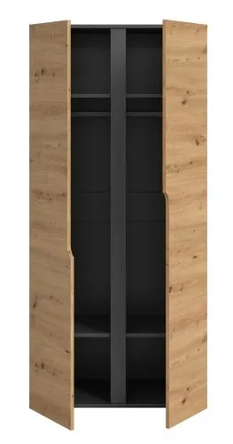 Garderobenschrank Kleiderschrank Anga | Anthrazit / Artisan Eiche