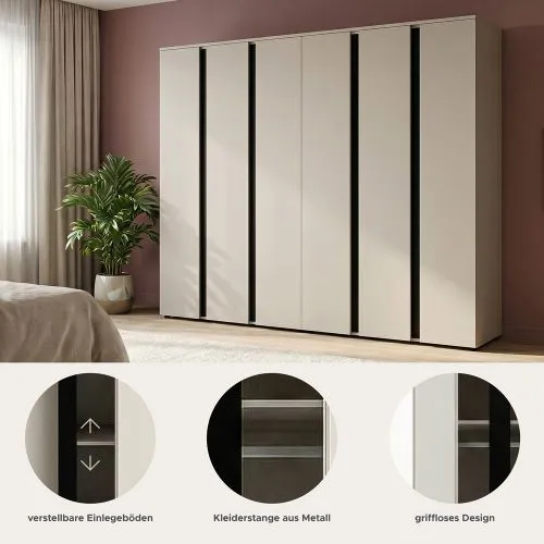 Garderobenschrank Kleiderschrank Set Amara 1 | Kaschmir