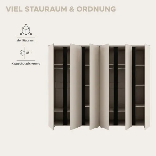 Garderobenschrank Kleiderschrank Set Amara 1 | Kaschmir