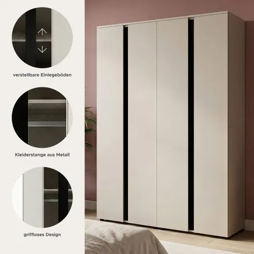 Garderobenschrank Kleiderschrank Set Amara | Kaschmir