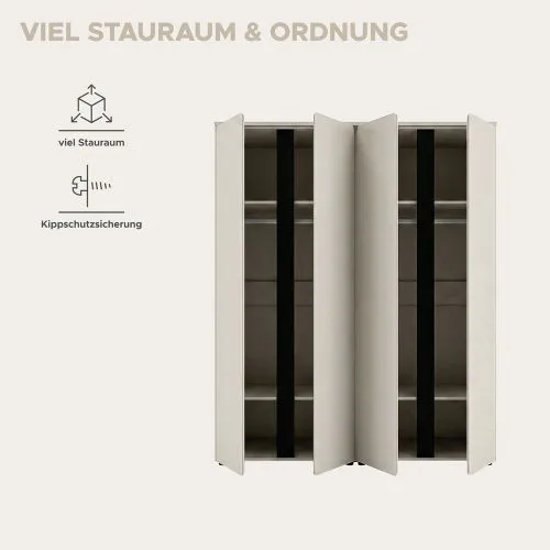 Garderobenschrank Kleiderschrank Set Amara | Kaschmir