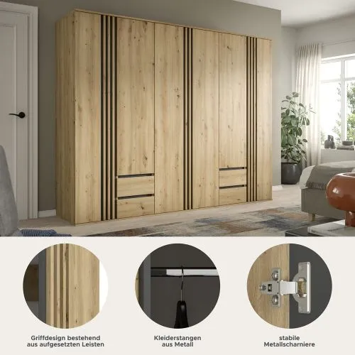 Garderobenschrank Kleiderschrank Tofta | 3-teilig | Artisan Eiche