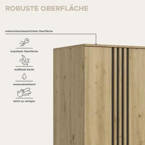Garderobenschrank Kleiderschrank Tofta | 3-teilig | Artisan Eiche