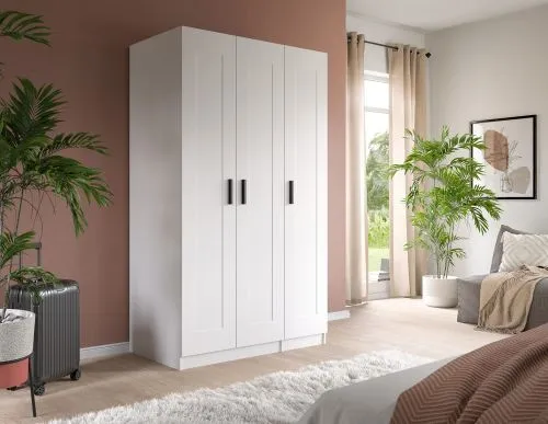Garderobenschrank Kleiderschrank Visby | 3-türig | weiß